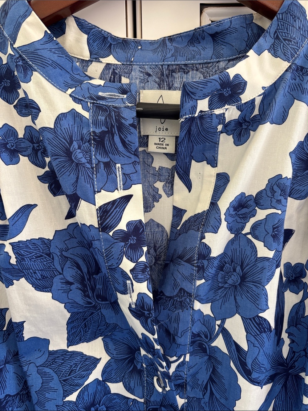 Joie Clemency Floral Puff Sleeve Belted Dress Blue Romantic Wedding Guest 12 - Picture 5 of 16
